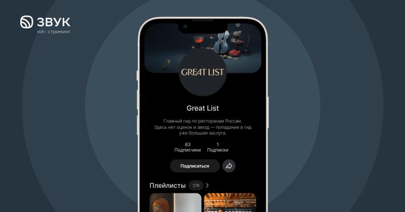 Как в ресторане: в Звуке появились плейлисты из 172 лучших заведений страны