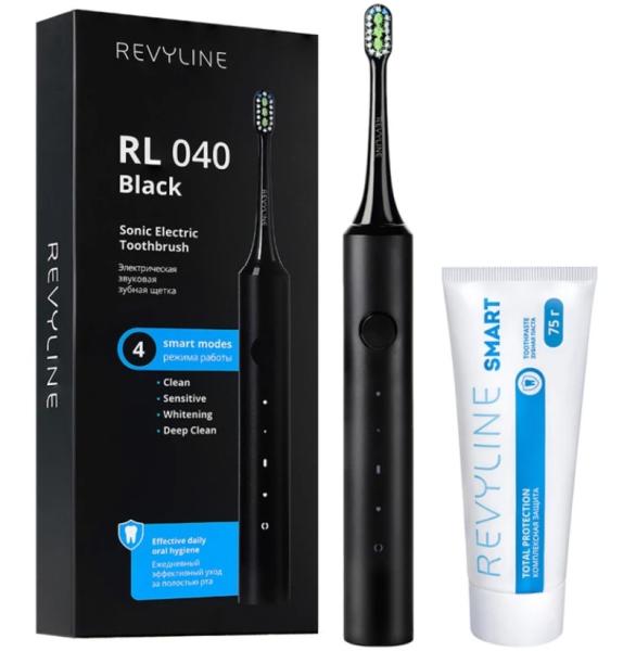 Набор звуковая зубная щетка Revyline RL 040 Black и зубная паста Smart с доставкой в Чебоксарах