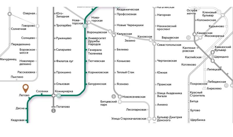 Рядом со строящимся жилым комплексом бизнес-класса «Новое Летово»  откроется еще одна станция метро