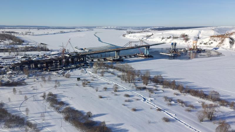 На обходе Нижнекамска завершена третья надвижка моста