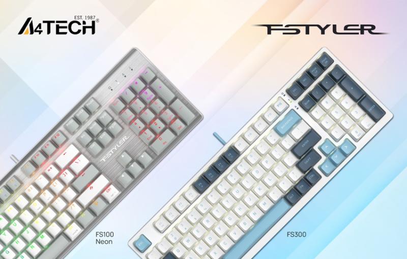 A4Tech расширяет ассортимент линейки Fstyler: механические клавиатуры FS100 Neon и FS300