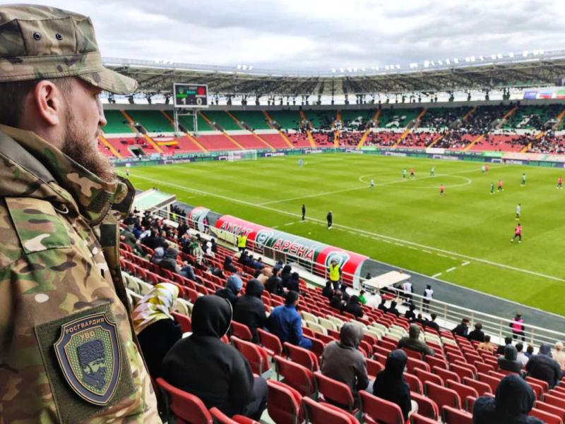 РОСГВАРДИЯ ОБЕСПЕЧИЛА ПРАВОПОРЯДОК НА ФУТБОЛЬНОМ МАТЧЕ РПЛ В ГРОЗНОМ