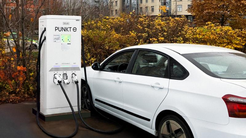 В Санкт-Петербурге запустили четыре быстрые зарядки PUNKT E для электромобилей